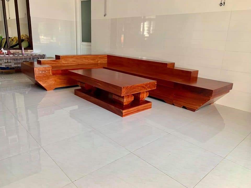 Sofa gỗ nguyên khối mẫu đẹp